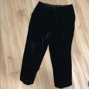 Silk blend Velvet cropped pants